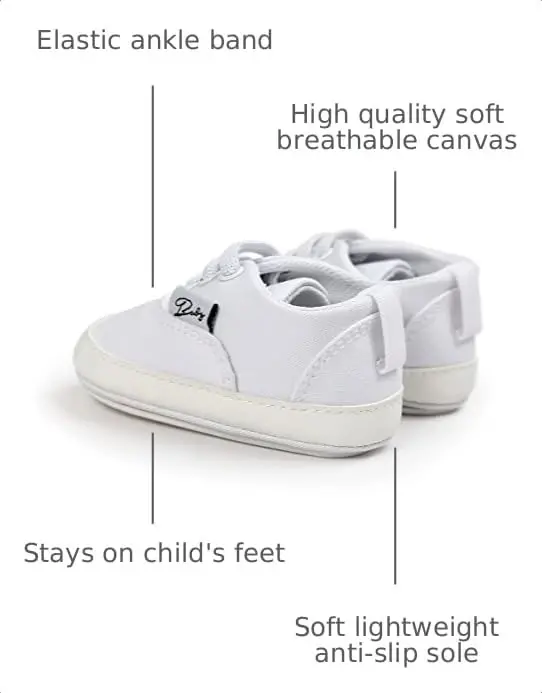 RVROVIC Baby Boys Girls Shoes Canvas Toddler Sneakers Anti-Slip Infant First Walkers 0-18 Months - RVROVIC