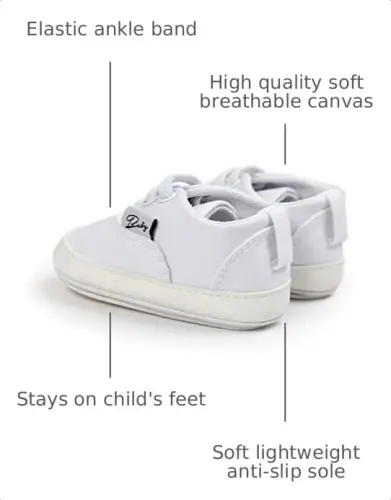 RVROVIC Baby Boys Girls Shoes Canvas Toddler Sneakers Anti-Slip Infant First Walkers 0-18 Months 