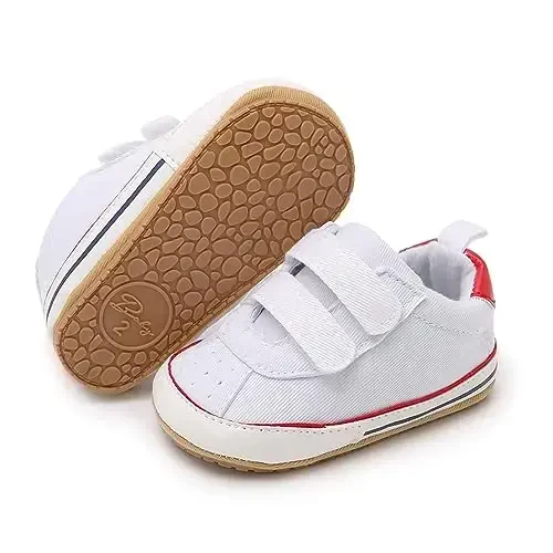 RVROVIC Baby Boys Girls Shoes Canvas Toddler Sneakers Anti-Slip Infant First Walkers 0-18 Months 