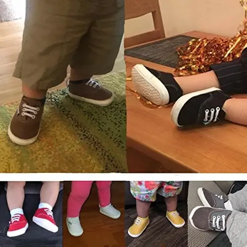 RVROVIC Baby Boys Girls Shoes Canvas Toddler Sneakers Anti-Slip Infant First Walkers 0-18 Months 