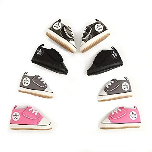 RVROVIC Baby Boys Girls Shoes Canvas Toddler Sneakers Anti-Slip Infant First Walkers 0-18 Months - 2