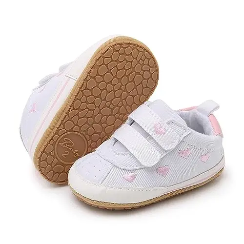 RVROVIC Baby Boys Girls Shoes Canvas Toddler Sneakers Anti-Slip Infant First Walkers 0-18 Months - 1