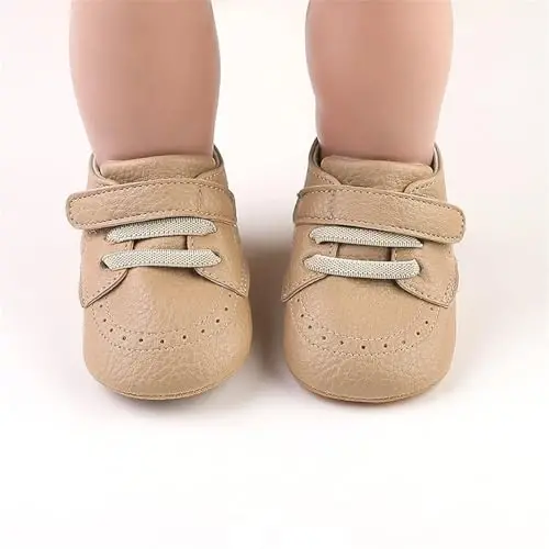 RVROVIC Baby Boys Girls Anti-Slip Sneakers Soft Ankle Boots Toddler First Walkers Newborn Crib Shoes - 3