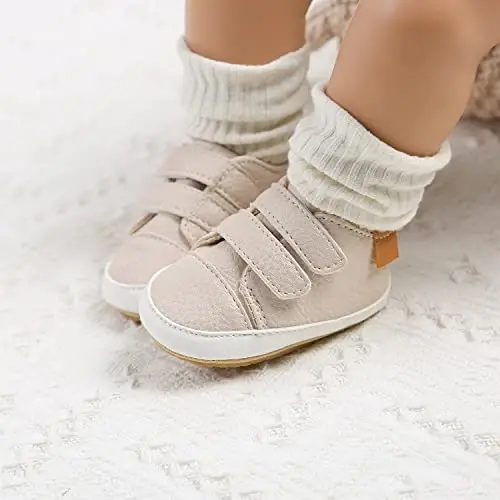 RVROVIC Baby Boys Girls Anti-Slip Sneakers Soft Ankle Boots Toddler First Walkers Newborn Crib Shoes - RVROVIC (1)