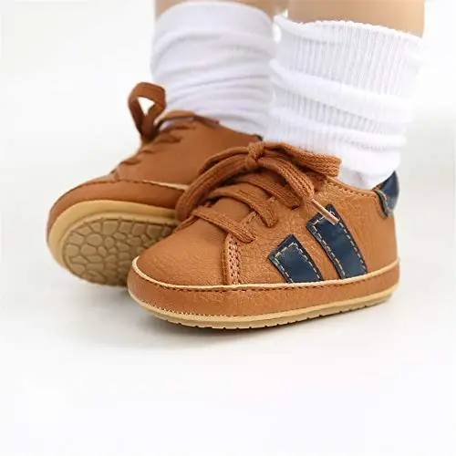 RVROVIC Baby Boys Girls Anti-Slip Sneakers Soft Ankle Boots Toddler First Walkers Newborn Crib Shoes - 4