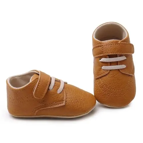 RVROVIC Baby Boys Girls Anti-Slip Sneakers Soft Ankle Boots Toddler First Walkers Newborn Crib Shoes - 4