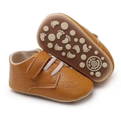 RVROVIC Baby Boys Girls Anti-Slip Sneakers Soft Ankle Boots Toddler First Walkers Newborn Crib Shoes - RVROVIC (1)