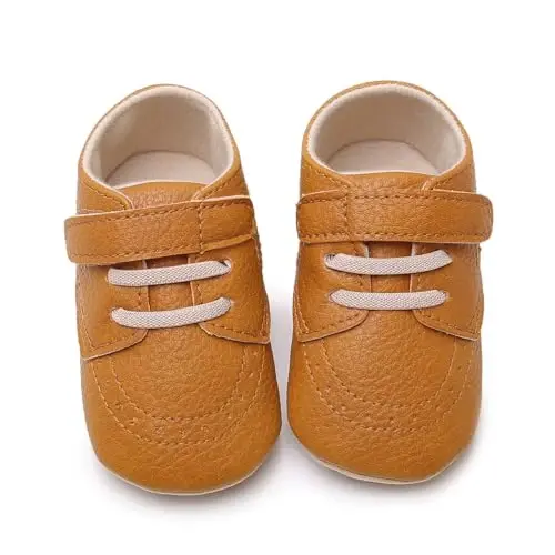 RVROVIC Baby Boys Girls Anti-Slip Sneakers Soft Ankle Boots Toddler First Walkers Newborn Crib Shoes - 3