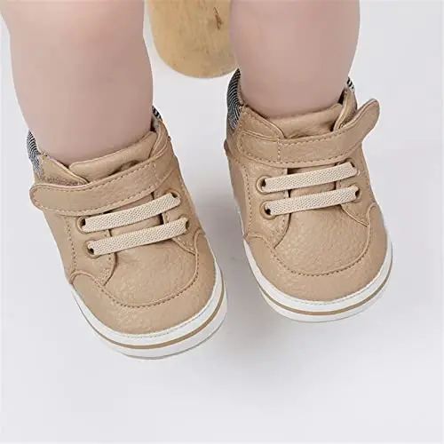 RVROVIC Baby Boys Girls Anti-Slip Sneakers Soft Ankle Boots Toddler First Walkers Newborn Crib Shoes - 2