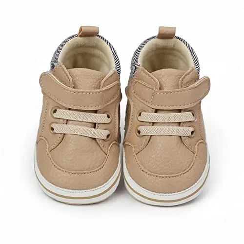 RVROVIC Baby Boys Girls Anti-Slip Sneakers Soft Ankle Boots Toddler First Walkers Newborn Crib Shoes - 6