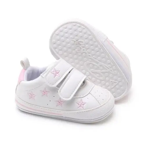 RVROVIC Baby Boys Girls Anti-Slip Sneakers Soft Ankle Boots Toddler First Walkers Newborn Crib Shoes - 1
