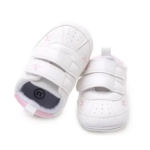 RVROVIC Baby Boys Girls Anti-Slip Sneakers Soft Ankle Boots Toddler First Walkers Newborn Crib Shoes - 3