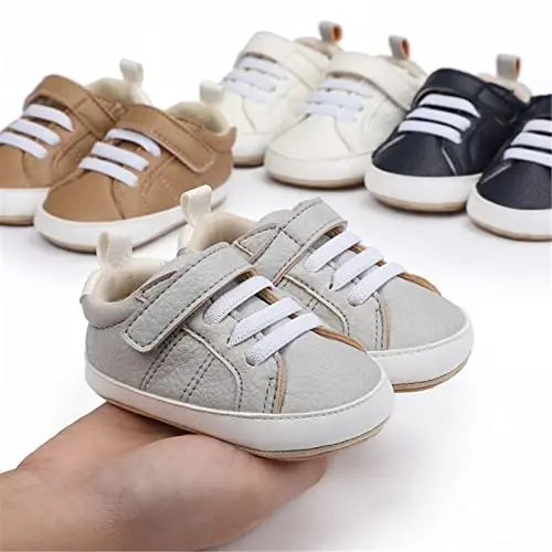 RVROVIC Baby Boys Girls Anti-Slip Sneakers Soft Ankle Boots Toddler First Walkers Newborn Crib Shoes - 4