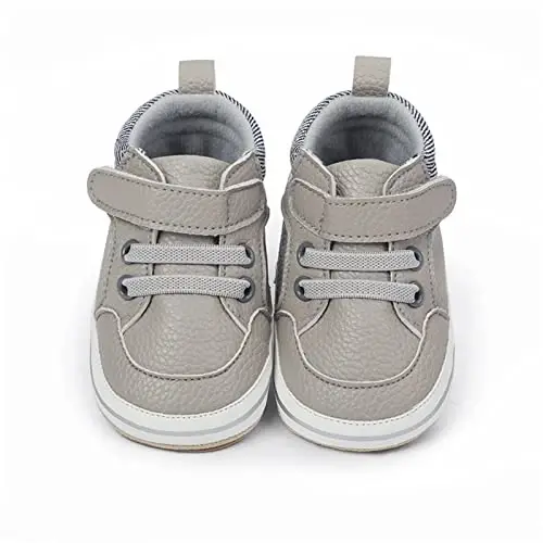 RVROVIC Baby Boys Girls Anti-Slip Sneakers Soft Ankle Boots Toddler First Walkers Newborn Crib Shoes - 6