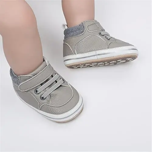RVROVIC Baby Boys Girls Anti-Slip Sneakers Soft Ankle Boots Toddler First Walkers Newborn Crib Shoes - RVROVIC (1)