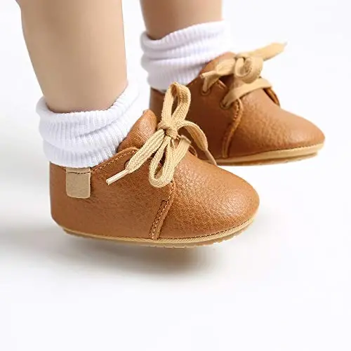 RVROVIC Baby Boys Girls Anti-Slip Sneakers Soft Ankle Boots Toddler First Walkers Newborn Crib Shoes - 2