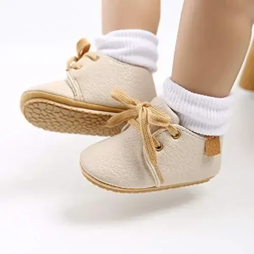 RVROVIC Baby Boys Girls Anti-Slip Sneakers Soft Ankle Boots Toddler First Walkers Newborn Crib Shoes - 4