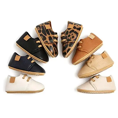 RVROVIC Baby Boys Girls Anti-Slip Sneakers Soft Ankle Boots Toddler First Walkers Newborn Crib Shoes - 6