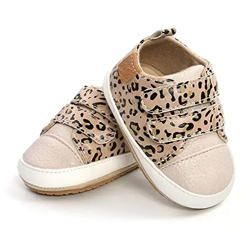 RVROVIC Baby Boys Girls Anti-Slip Sneakers Soft Ankle Boots Toddler First Walkers Newborn Crib Shoes - 6