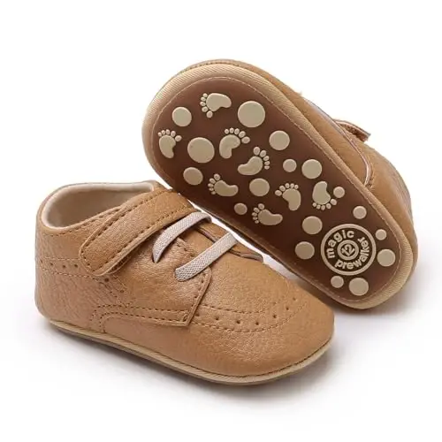 RVROVIC Baby Boys Girls Anti-Slip Sneakers Soft Ankle Boots Toddler First Walkers Newborn Crib Shoes - 2