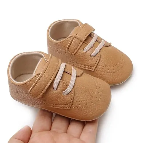 RVROVIC Baby Boys Girls Anti-Slip Sneakers Soft Ankle Boots Toddler First Walkers Newborn Crib Shoes - 4