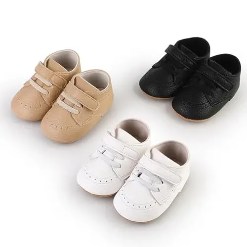 RVROVIC Baby Boys Girls Anti-Slip Sneakers Soft Ankle Boots Toddler First Walkers Newborn Crib Shoes - 6