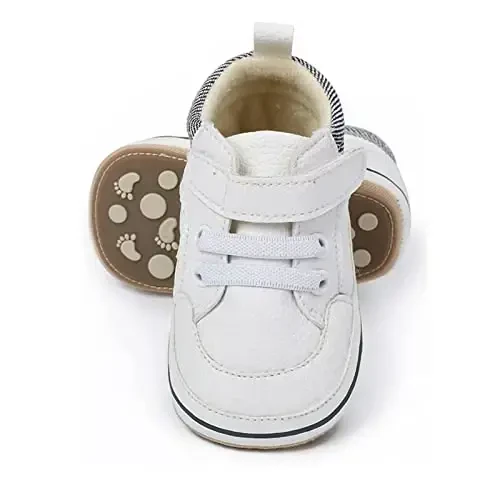 RVROVIC Baby Boys Girls Anti-Slip Sneakers Soft Ankle Boots Toddler First Walkers Newborn Crib Shoes - RVROVIC