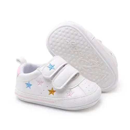 RVROVIC Baby Boys Girls Anti-Slip Sneakers Soft Ankle Boots Toddler First Walkers Newborn Crib Shoes - 1