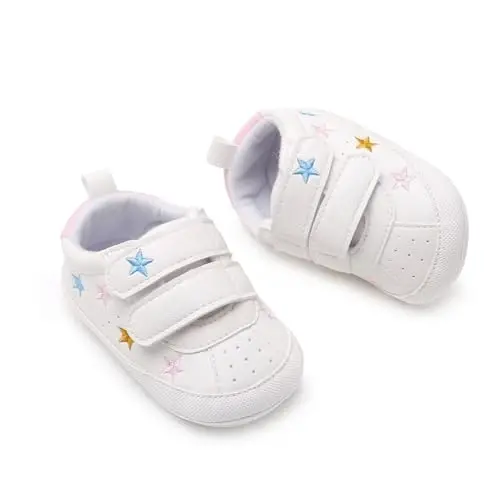 RVROVIC Baby Boys Girls Anti-Slip Sneakers Soft Ankle Boots Toddler First Walkers Newborn Crib Shoes - 3