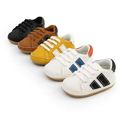 RVROVIC Baby Boys Girls Anti-Slip Sneakers Soft Ankle Boots Toddler First Walkers Newborn Crib Shoes - 1