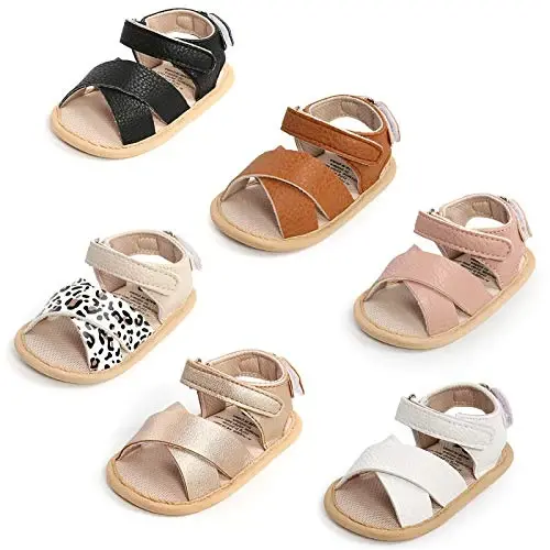 RVROVIC Baby Boys Girls Sandals Premium Infant Summer Outdoor Shoes PU Lightweight Soft Anti-Slip Sole Toddler Prewalker - 6