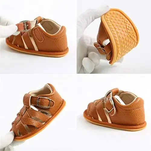 RVROVIC Baby Boys Girls Sandals Premium Infant Summer Outdoor Shoes PU Lightweight Soft Anti-Slip Sole Toddler Prewalker - 3