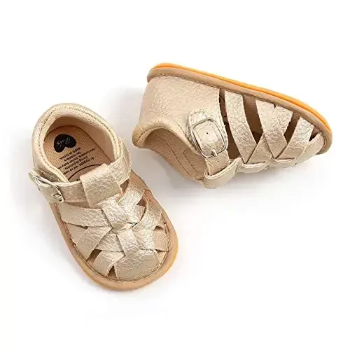 RVROVIC Baby Boys Girls Sandals Premium Infant Summer Outdoor Shoes PU Lightweight Soft Anti-Slip Sole Toddler Prewalker - 5