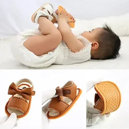 RVROVIC Baby Boys Girls Sandals Premium Infant Summer Outdoor Shoes PU Lightweight Soft Anti-Slip Sole Toddler Prewalker - 4