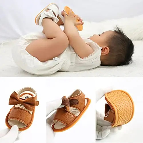 RVROVIC Baby Boys Girls Sandals Premium Infant Summer Outdoor Shoes PU Lightweight Soft Anti-Slip Sole Toddler Prewalker - 4