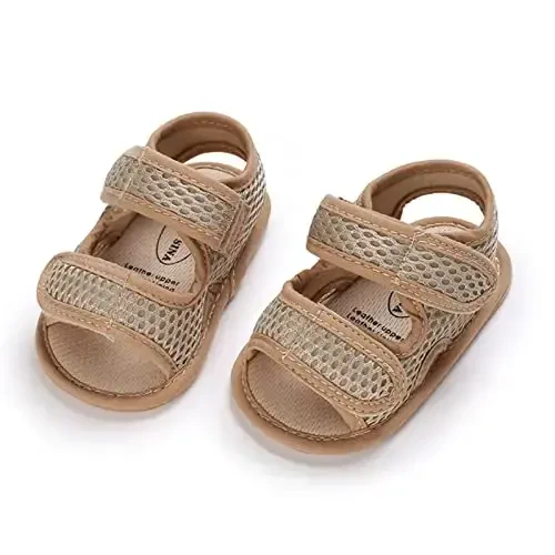 RVROVIC Baby Boys Girls Sandals Premium Infant Summer Outdoor Shoes PU Lightweight Soft Anti-Slip Sole Toddler Prewalker - 4