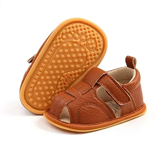 RVROVIC Baby Boys Girls Sandals Premium Infant Summer Outdoor Shoes PU Lightweight Soft Anti-Slip Sole Toddler Prewalker - 1