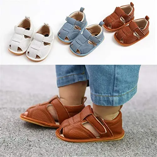 RVROVIC Baby Boys Girls Sandals Premium Infant Summer Outdoor Shoes PU Lightweight Soft Anti-Slip Sole Toddler Prewalker - RVROVIC (1)