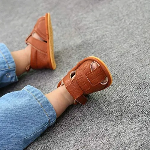 RVROVIC Baby Boys Girls Sandals Premium Infant Summer Outdoor Shoes PU Lightweight Soft Anti-Slip Sole Toddler Prewalker - 6