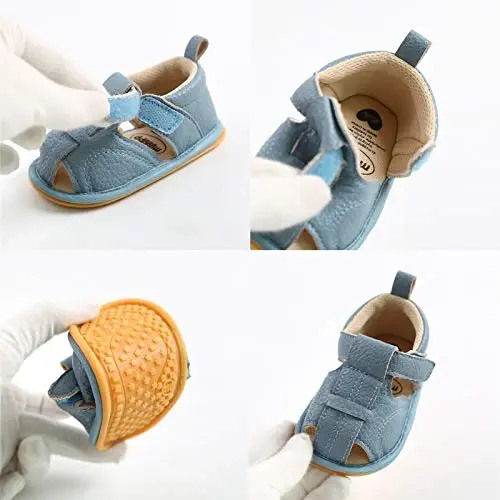 RVROVIC Baby Boys Girls Sandals Premium Infant Summer Outdoor Shoes PU Lightweight Soft Anti-Slip Sole Toddler Prewalker - 3