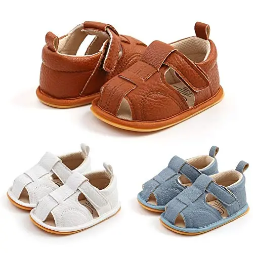 RVROVIC Baby Boys Girls Sandals Premium Infant Summer Outdoor Shoes PU Lightweight Soft Anti-Slip Sole Toddler Prewalker - 4