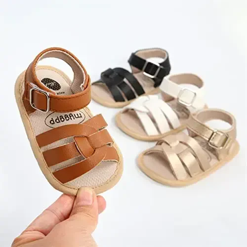 RVROVIC Baby Boys Girls Sandals Premium Soft Anti-Slip Rubber Sole Infant Summer Outdoor Shoes Toddler First Walkers - 4