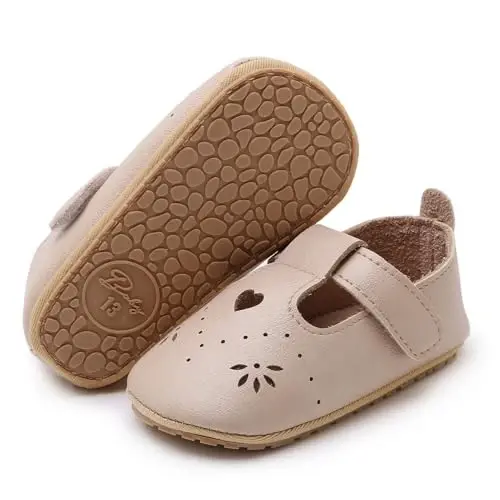RVROVIC Baby Girl Moccasins Princess Sparkly Mary Jane Dresses Shoes Premium Lightweight Soft Sole Crib Shoes Toddler Shoes 