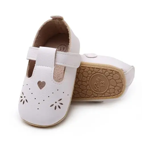 RVROVIC Baby Girl Moccasins Princess Sparkly Mary Jane Dresses Shoes Premium Lightweight Soft Sole Crib Shoes Toddler Shoes - 6