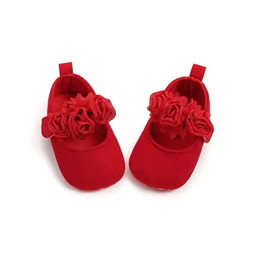 RVROVIC Baby Girl Moccasins Princess Sparkly Mary Jane Dresses Shoes Premium Lightweight Soft Sole Crib Shoes Toddler Shoes - 4