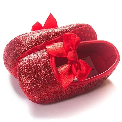 RVROVIC Baby Girl Moccasins Princess Sparkly Mary Jane Dresses Shoes Premium Lightweight Soft Sole Crib Shoes Toddler Shoes - 5
