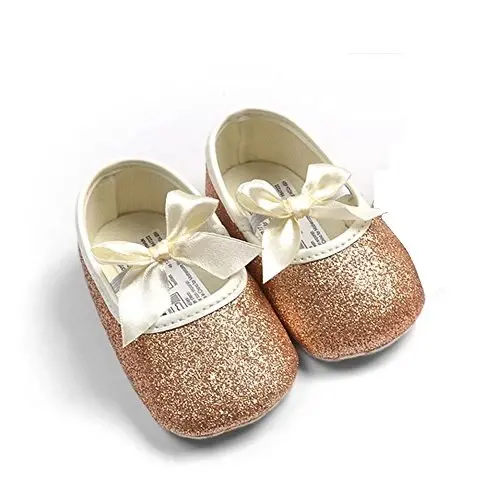 RVROVIC Baby Girl Moccasins Princess Sparkly Mary Jane Dresses Shoes Premium Lightweight Soft Sole Crib Shoes Toddler Shoes - 2