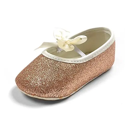 RVROVIC Baby Girl Moccasins Princess Sparkly Mary Jane Dresses Shoes Premium Lightweight Soft Sole Crib Shoes Toddler Shoes - 3