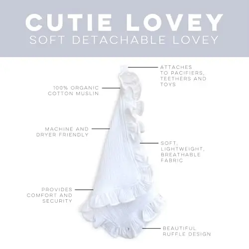 Ryan & Rose Cutie Lovey - Yumshoq 100% organik paxta muslin, biriktiriladigan snap qulfi bilan - Chaqaloqlar uchun Loveylar Yangi tug'ilgan chaqaloq Lovey Xavfsizlik ko'rpalari Chaqaloqlar uchun Chaqaloq ko'rpasi (Knot Zig'ir) - RYAN & ROSE