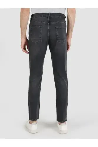 Ryan Super Slim Fit Yuqori Bel Tor Tiq Siliq Qora Erkak Shim Shimlar - 2